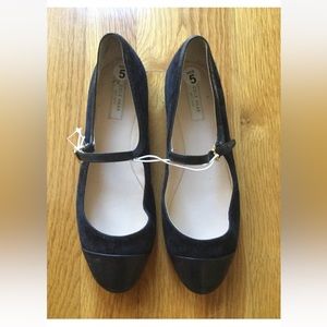 Cole Haan Leather and Suede Mary Jane Flat, women’s size 5